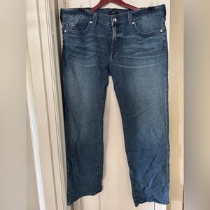 True Religion Ricky Men's Relaxed Straight Jeans - Dark Blue